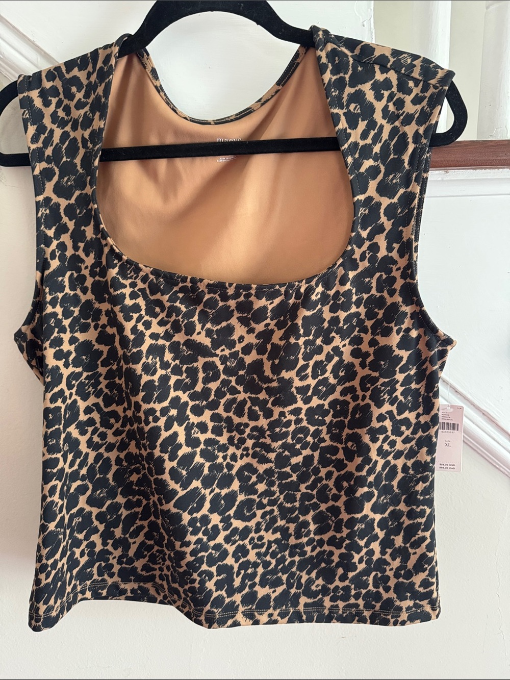 Maeve Leopard Print Tank Top in Black and Tan